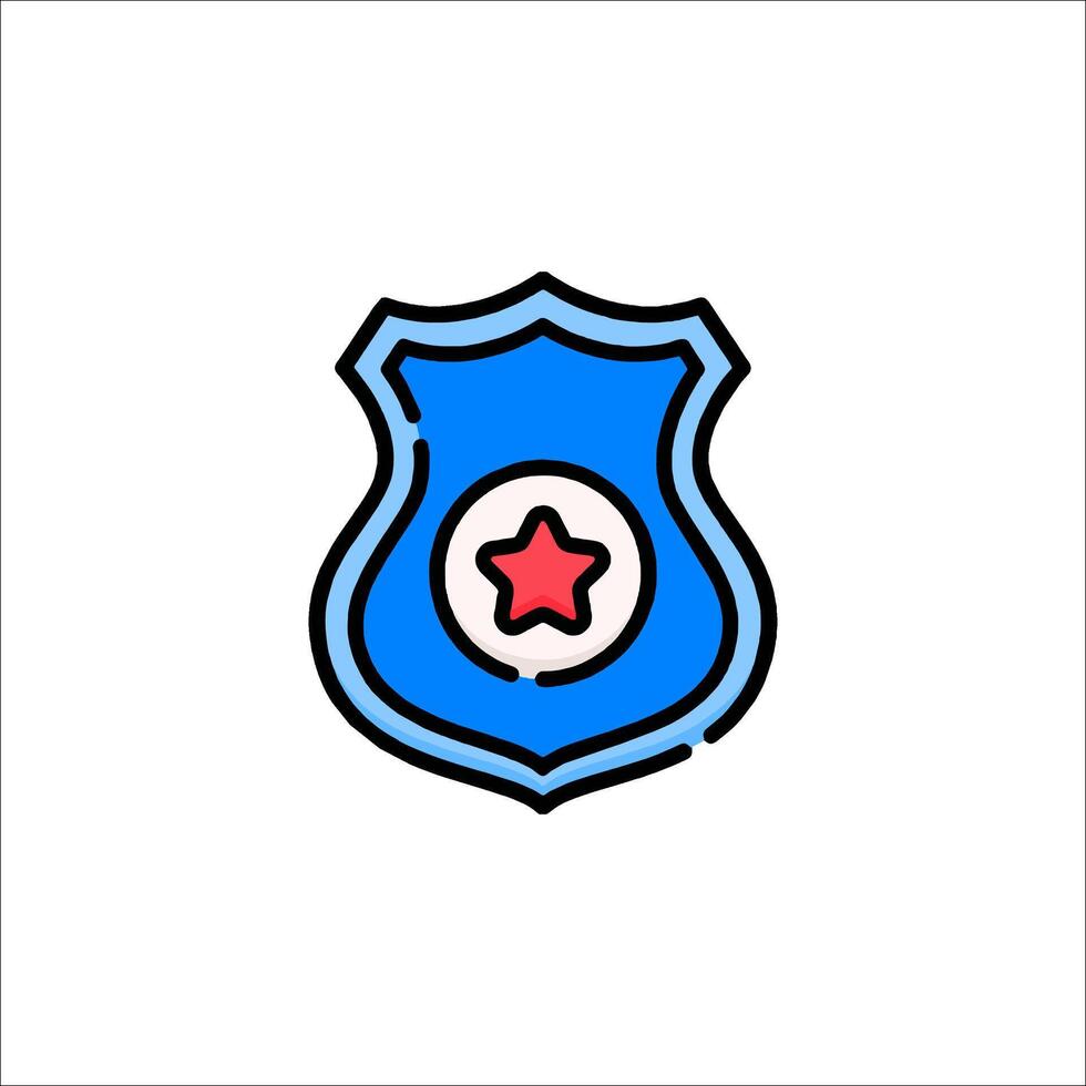 Police badge icon illustration vector
