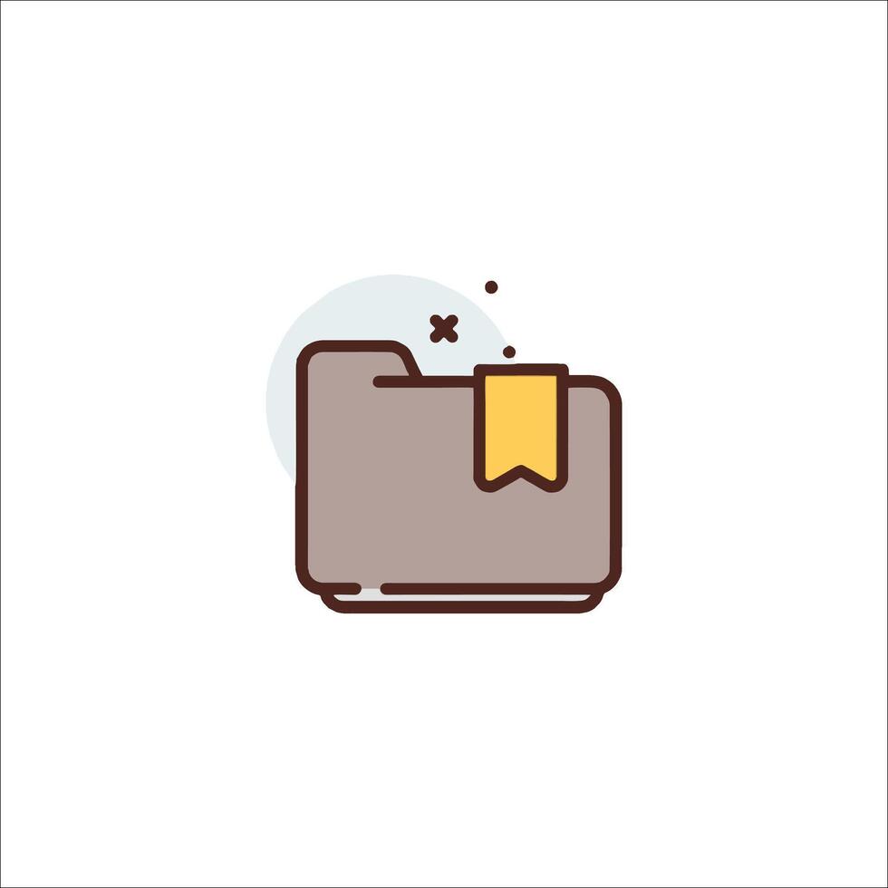 A folder icon with a yellow ribbon vector