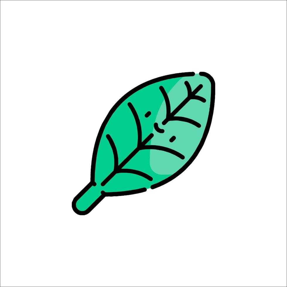 A green leaf icon on a white background vector