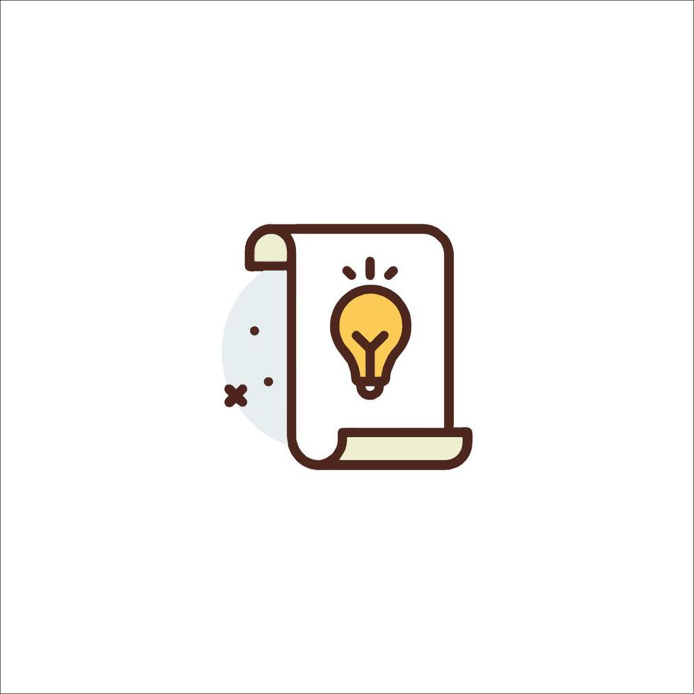 A light bulb icon on a paper vector