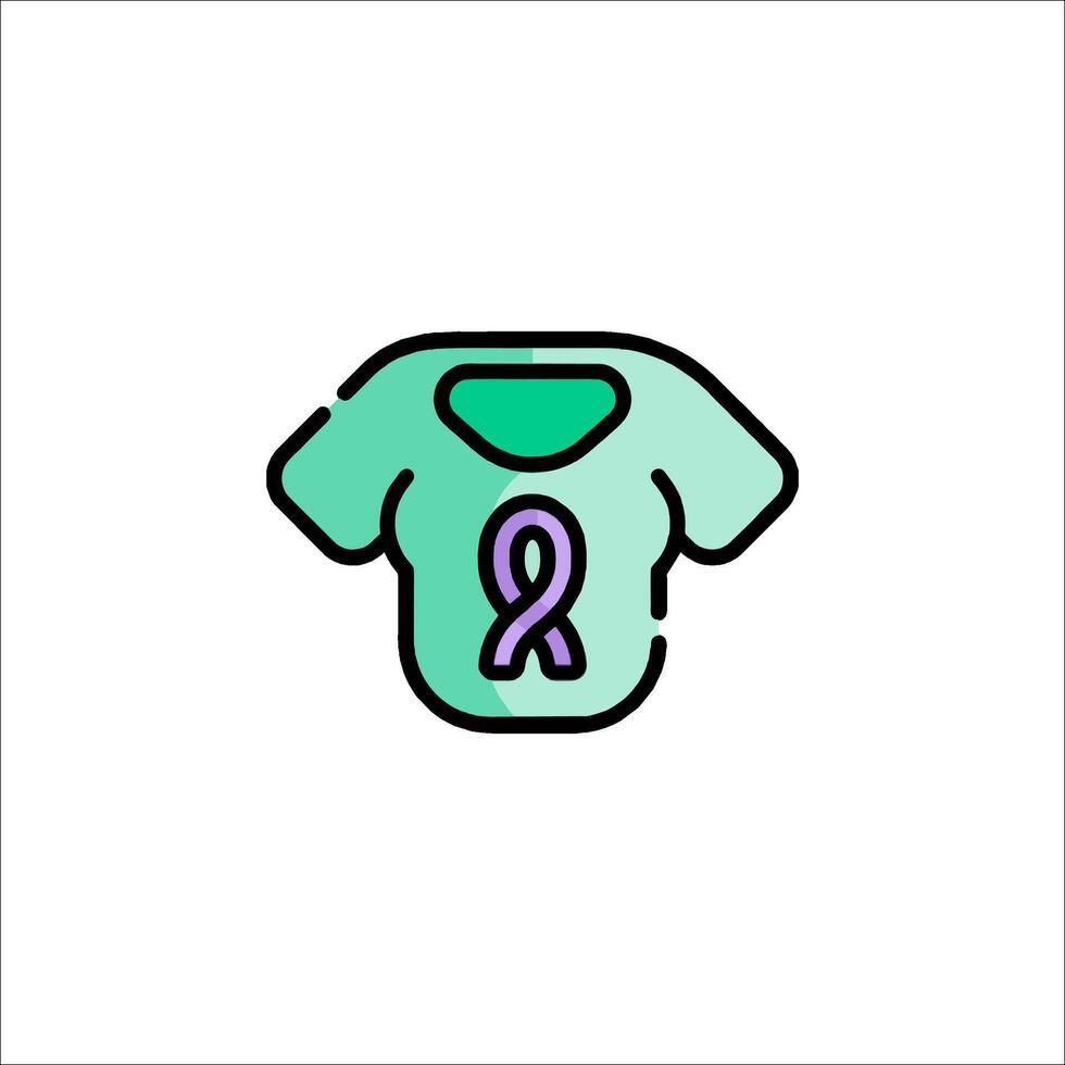A t - shirt with a purple ribbon on it vector