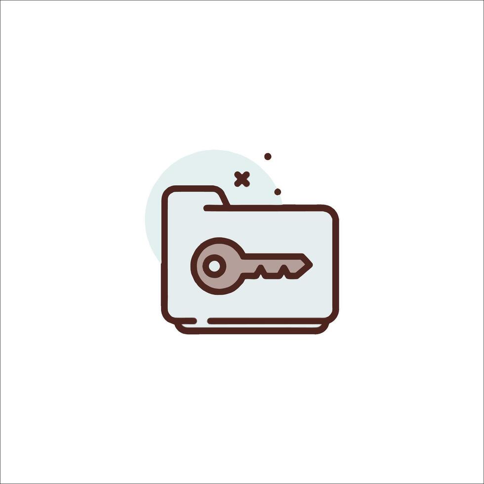 A folder with a key icon vector
