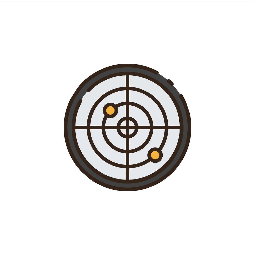 A target with a cross on it in a flat design vector