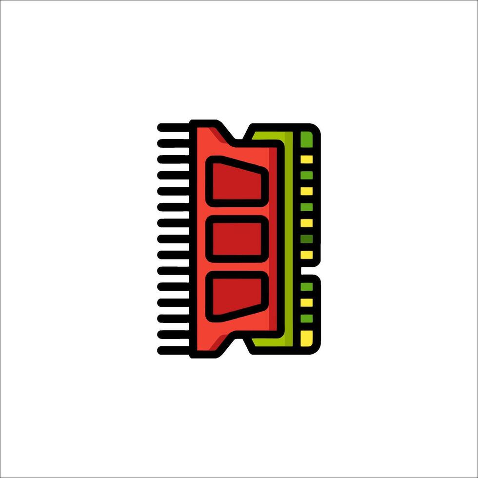 A computer memory chip icon on a white background vector