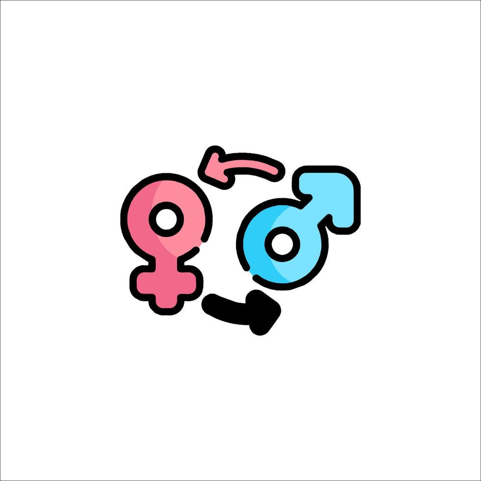 A male and female symbol on a white background vector