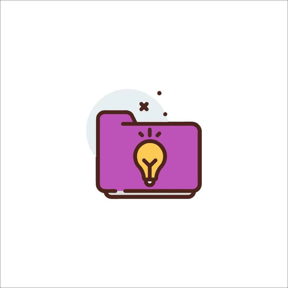 A folder with a light bulb inside it vector