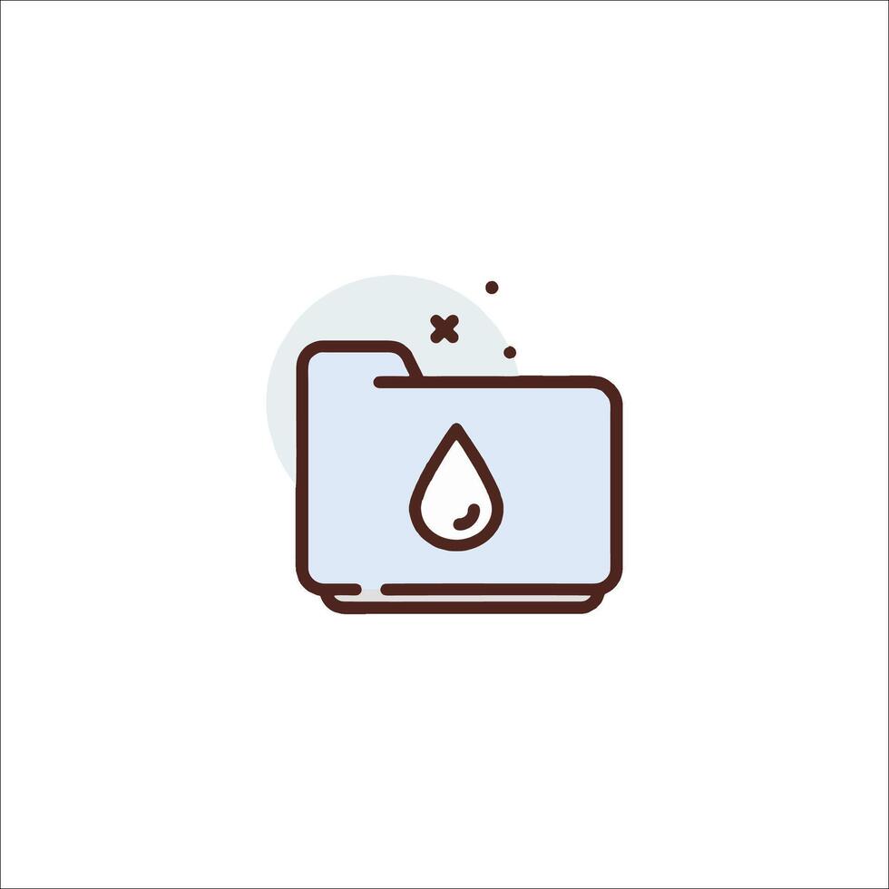 A folder with a drop icon vector
