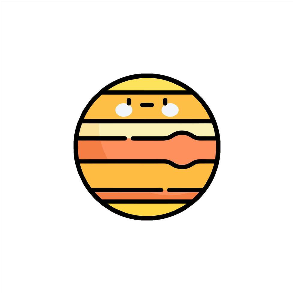 A cartoon planet with a face and a smile vector