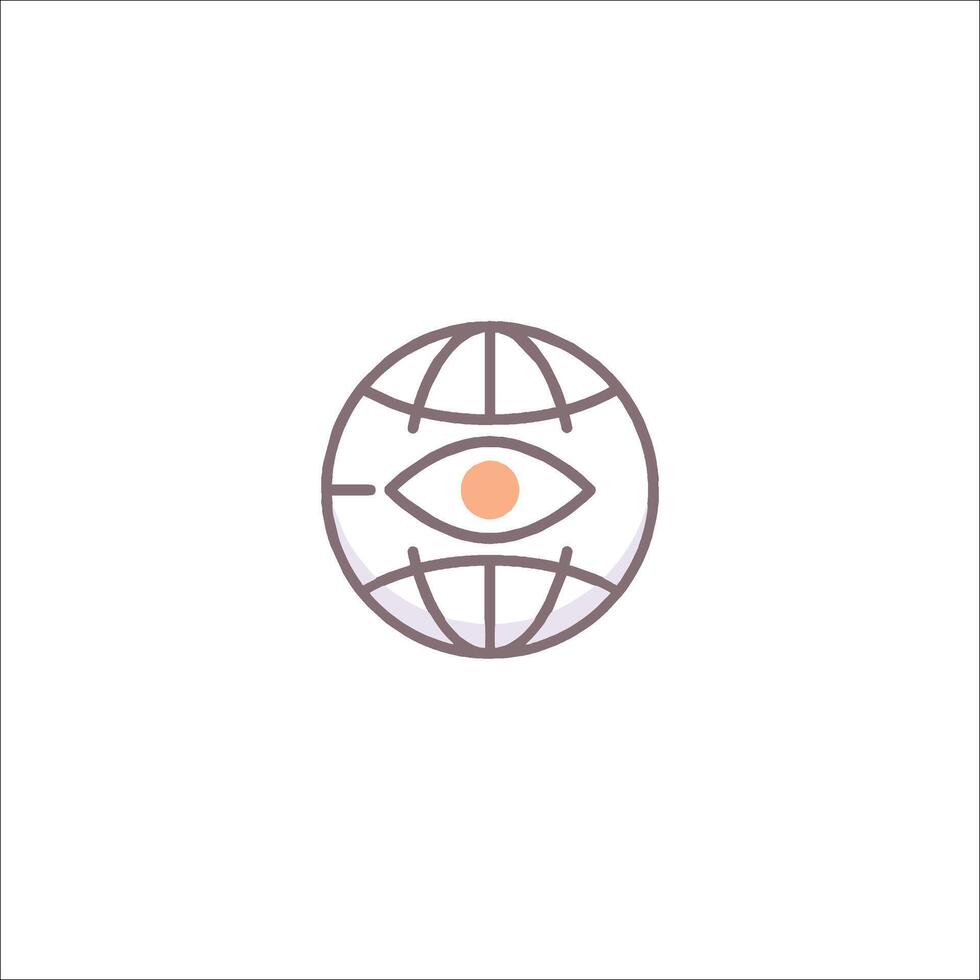 A globe with an eye on it vector