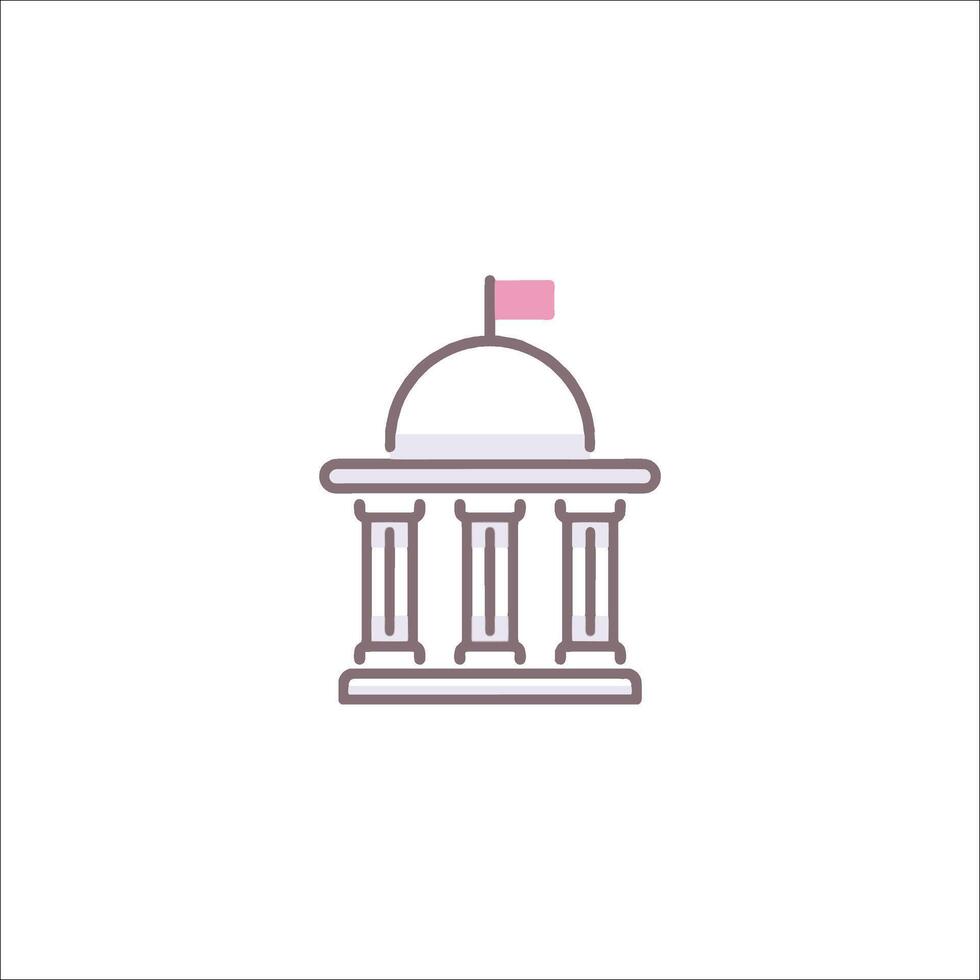A building with a flag on top vector