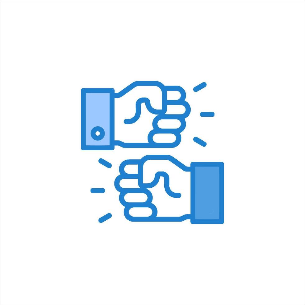 Two hands shaking hands icon vector
