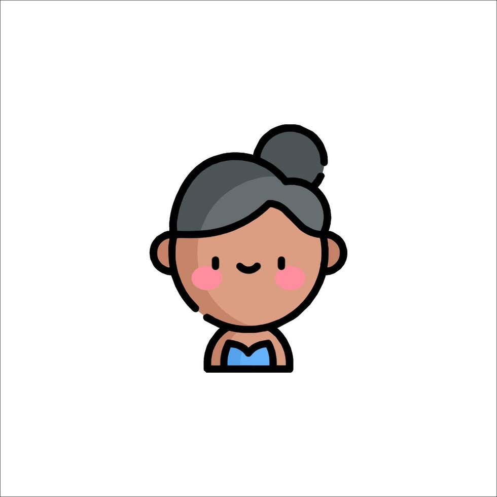 An icon of a woman with a ponytail vector