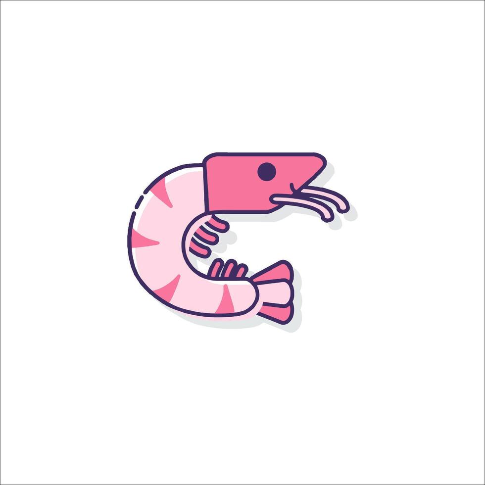 Shrimp icon illustration vector