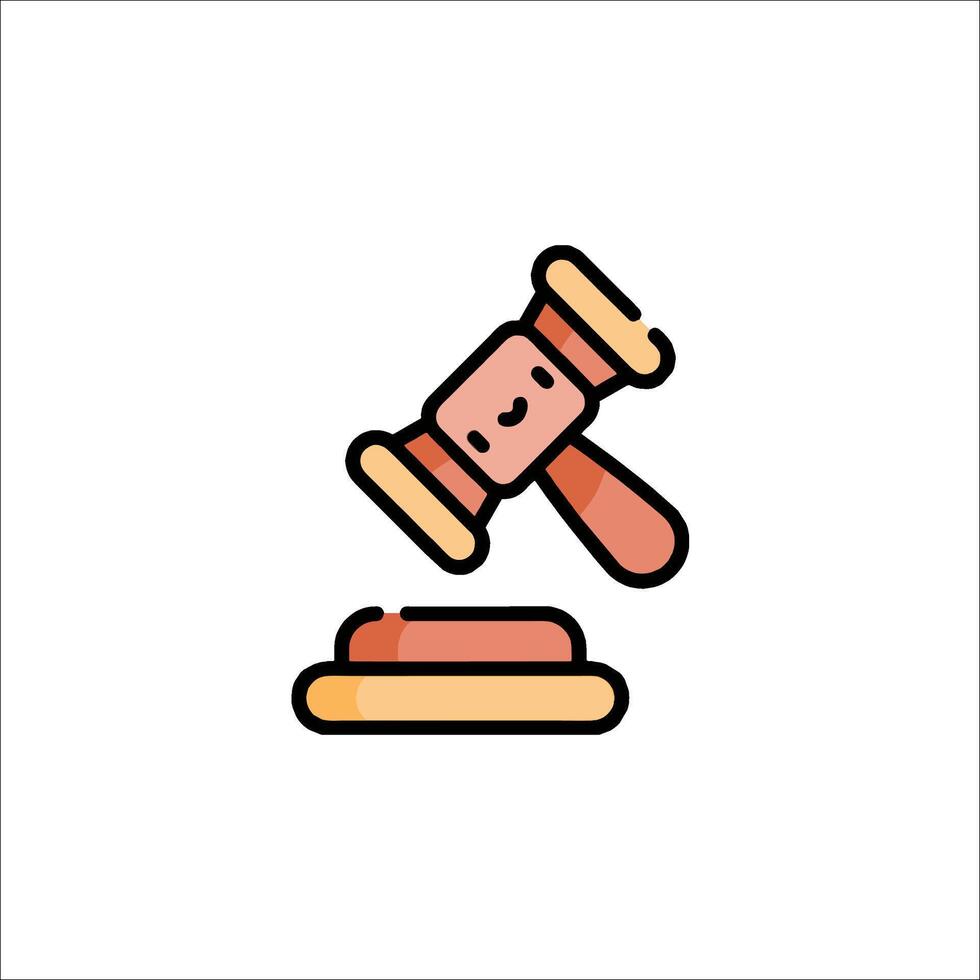 A judge's gavel icon on a white background vector