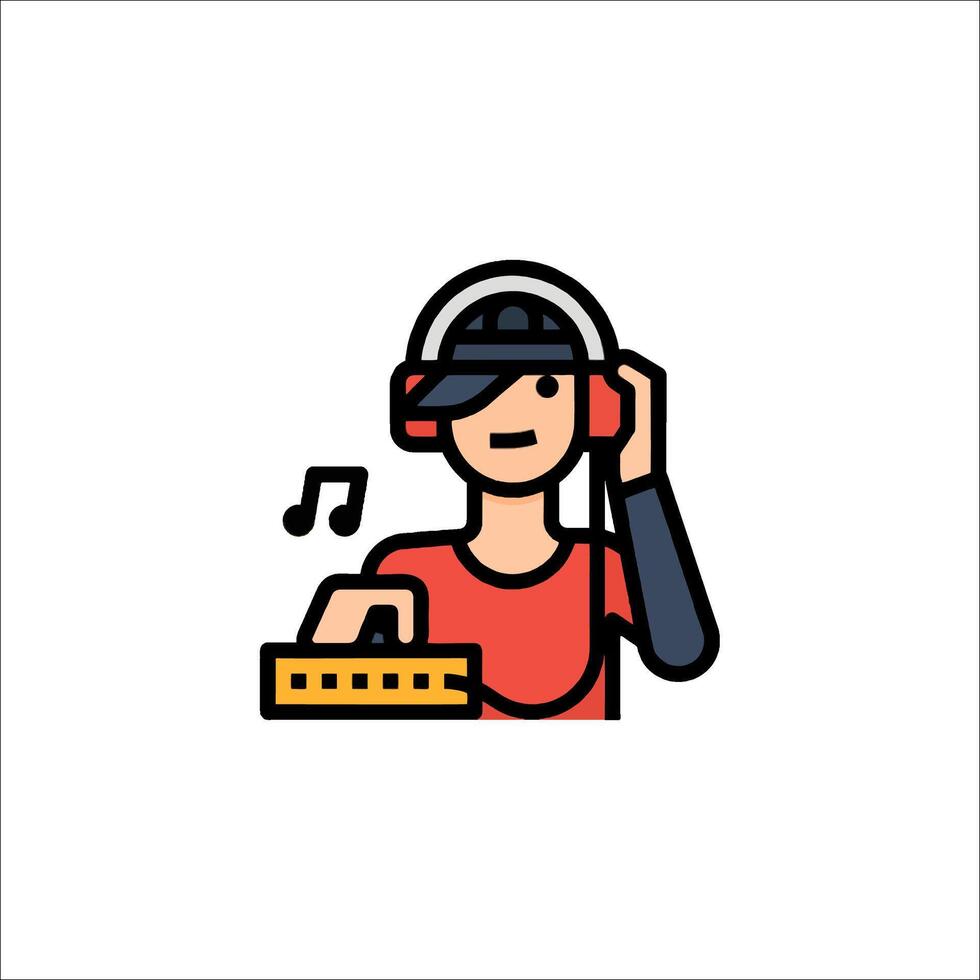 Dj music icon illustration vector