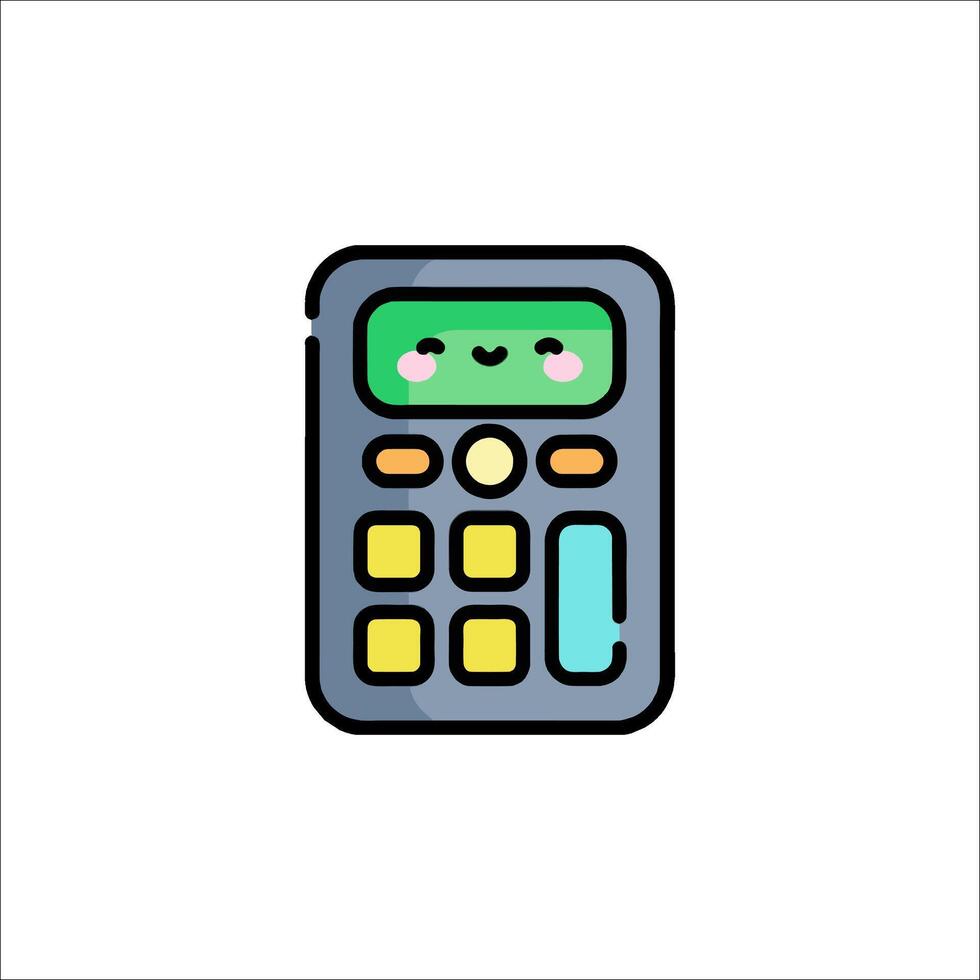 A cartoon calculator icon on a white background vector