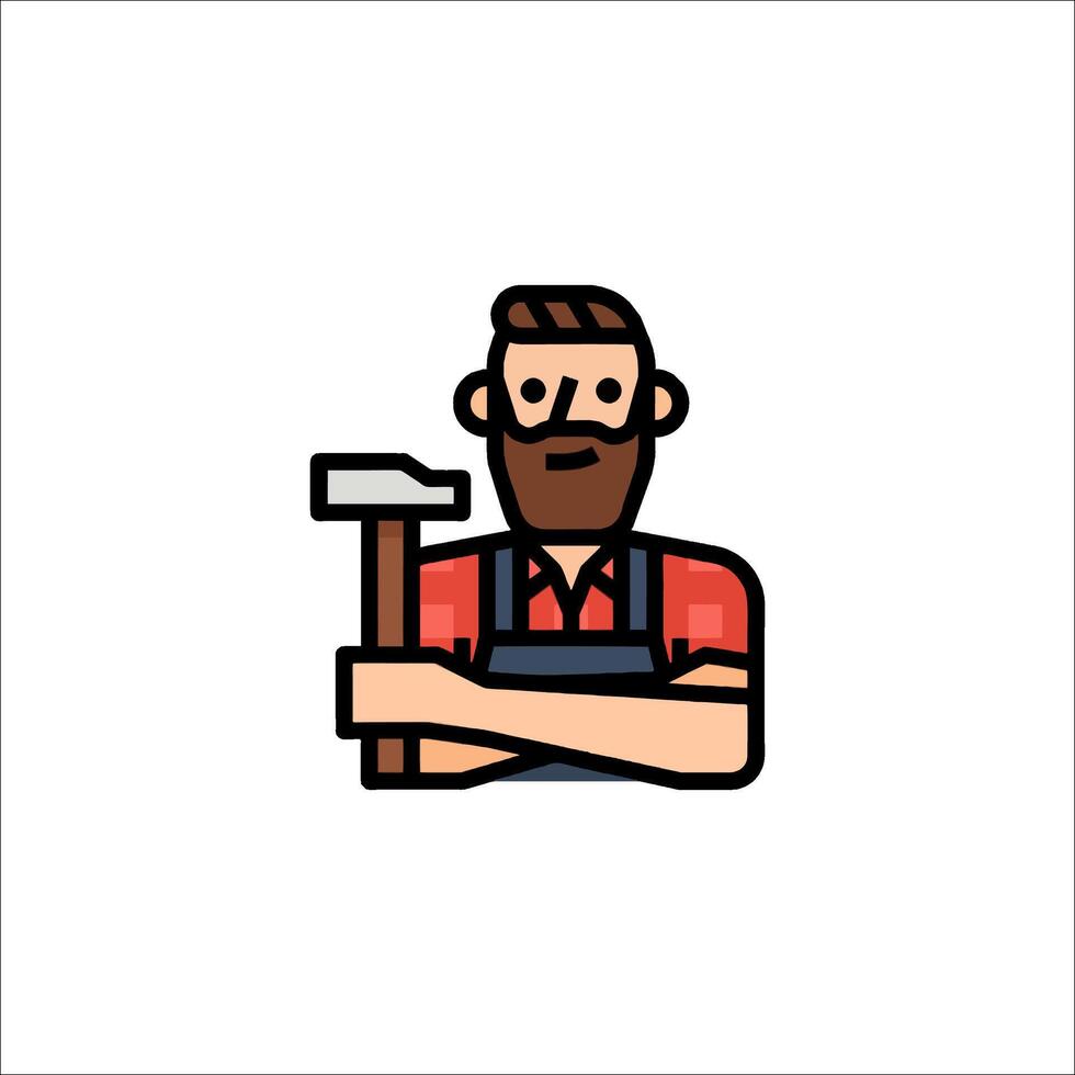 A man with a hammer in his hand vector