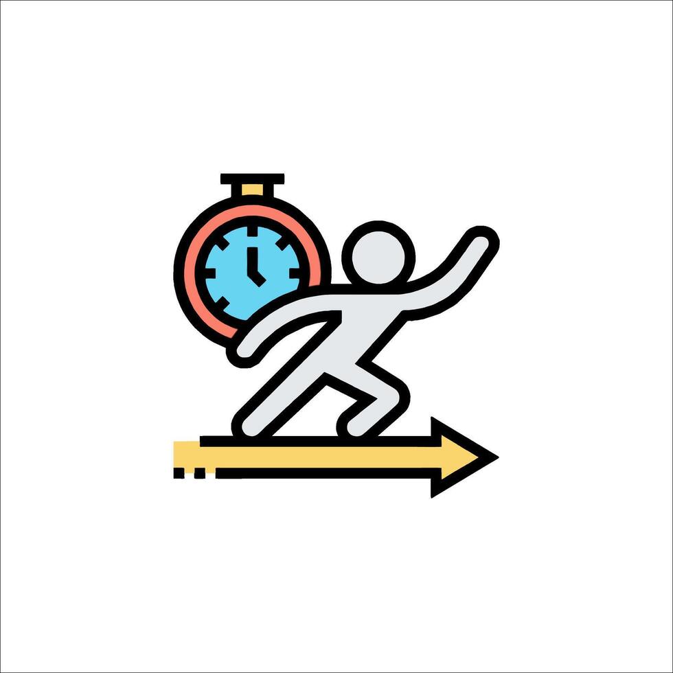 A man is running with a clock on his back vector