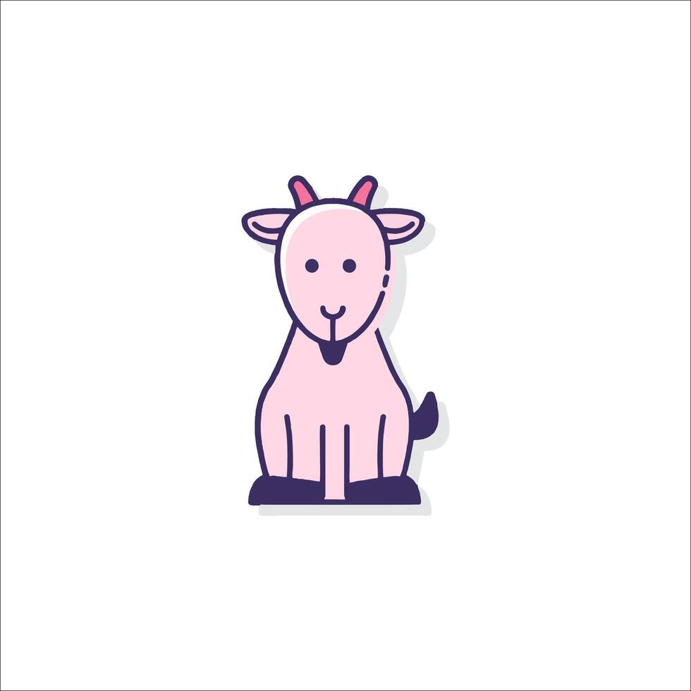 A cute goat icon on a white background vector
