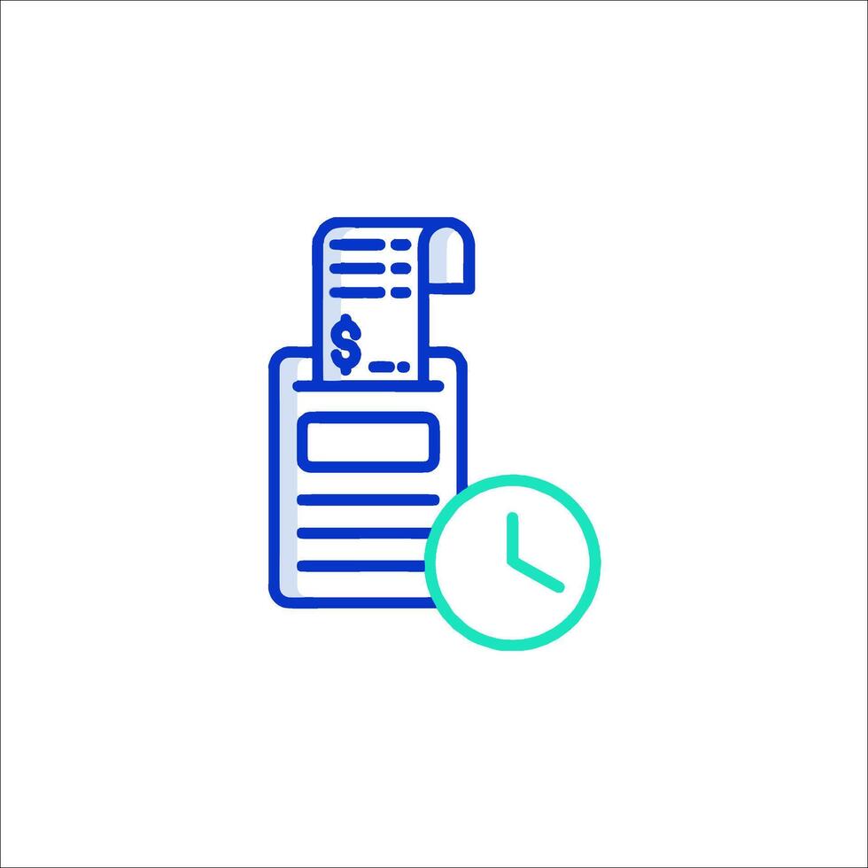 A receipt and clock icon vector