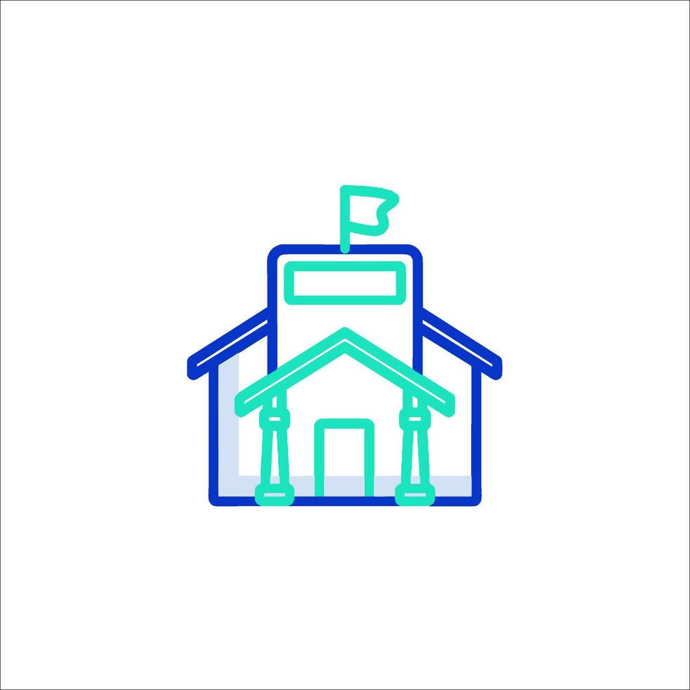 School building icon illustration vector