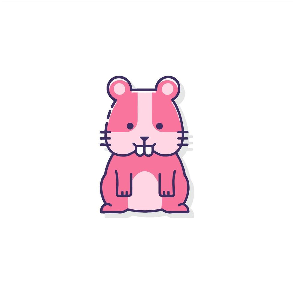 A pink hamster with a white background vector