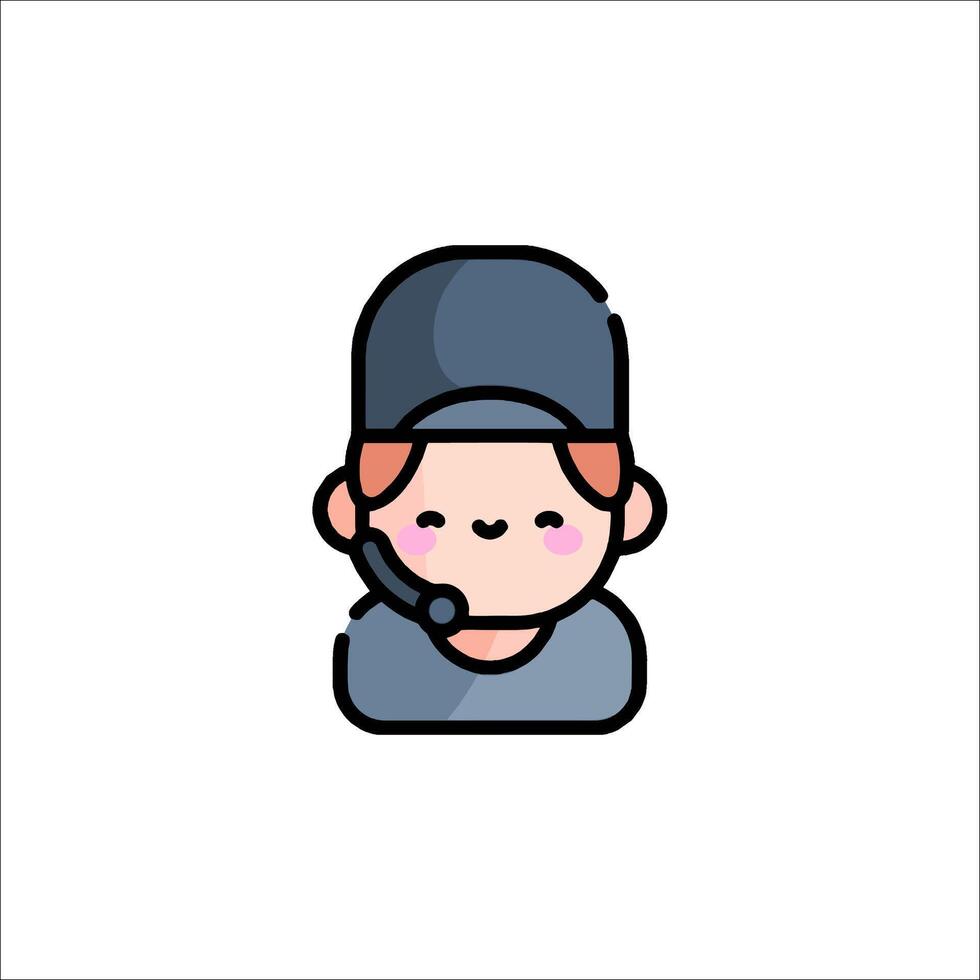 A cartoon character with a hat on his head vector