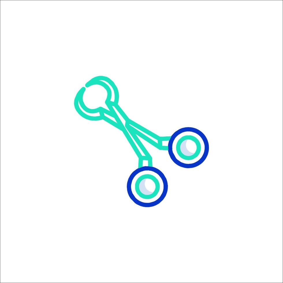 A pair of scissors with a pair of eyes on them vector
