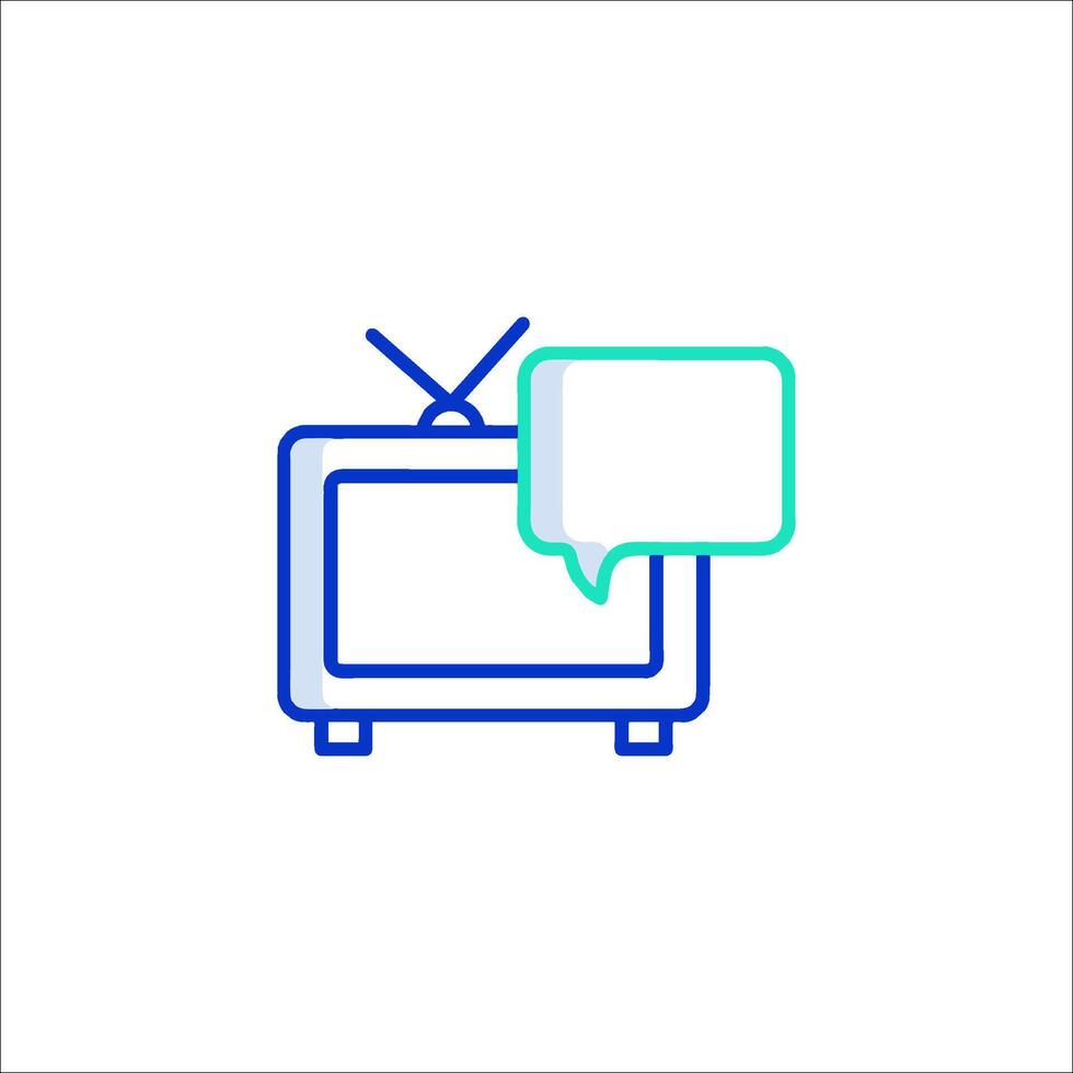 Tv icon with speech bubble illustration vector