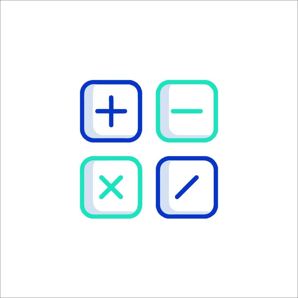 A calculator icon with four different colors vector