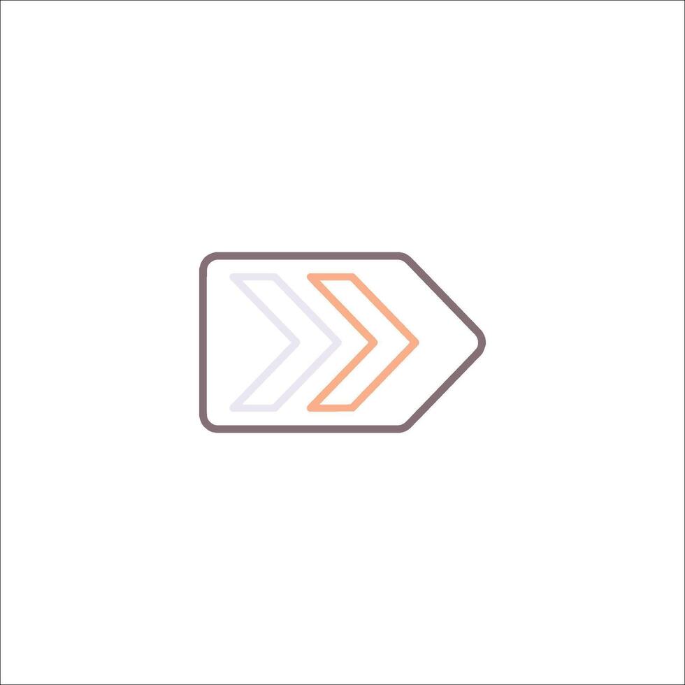A simple arrow icon with a white background vector