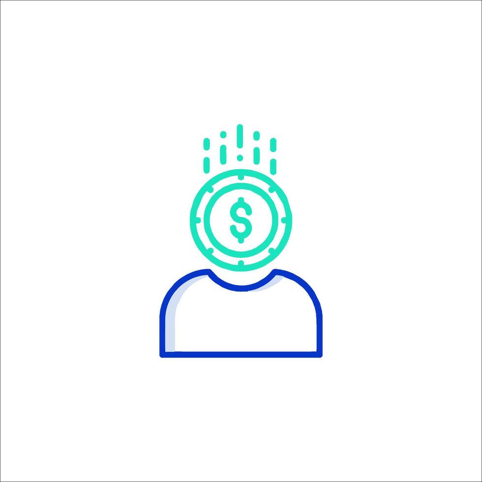 A person with a dollar sign on their head vector