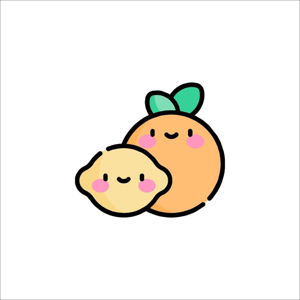 An orange and lemon are sitting next to each other vector