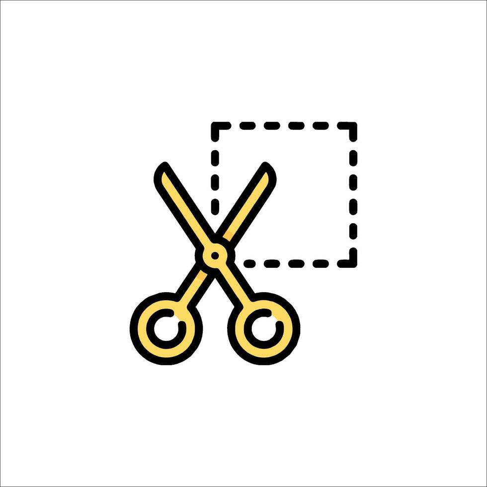 Scissors and square icon illustration vector