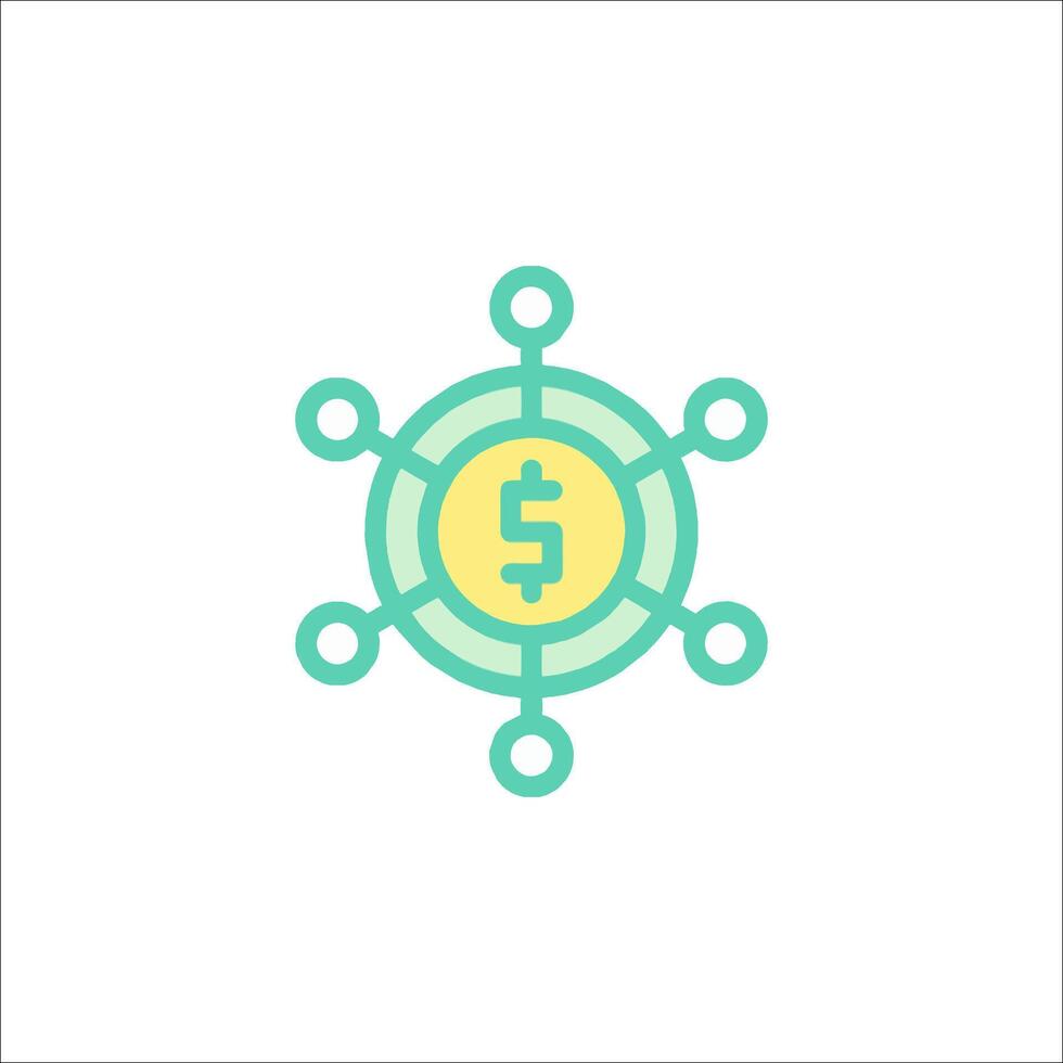 A dollar sign in the center of a circle vector