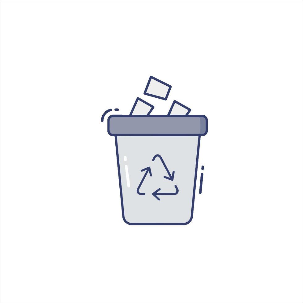 A trash can with a recycling symbol on it vector
