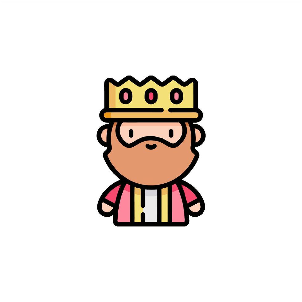 A cartoon king with a crown on his head vector