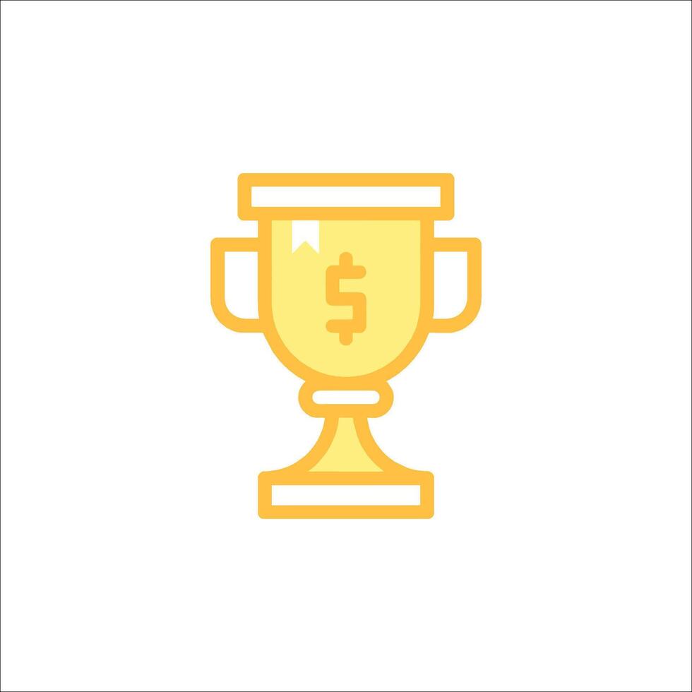 A gold trophy with a dollar sign on it vector