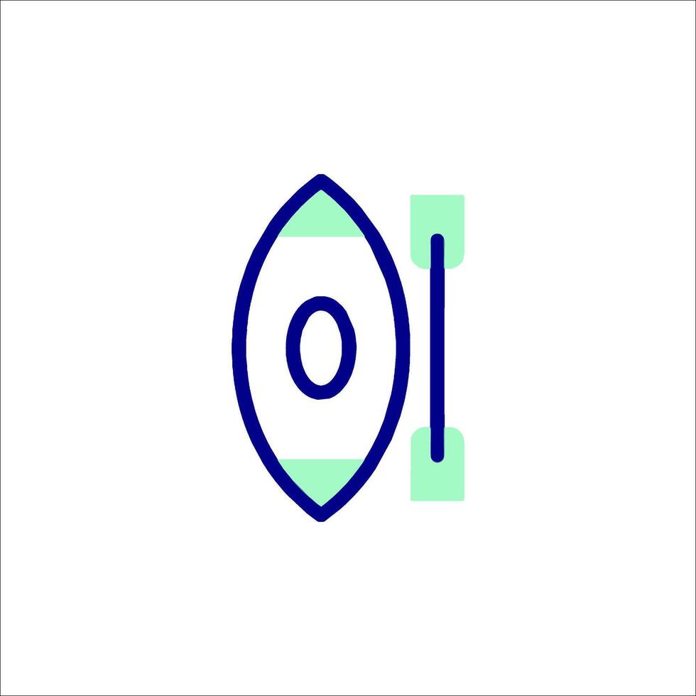 A blue and green icon of a pair of glasses vector