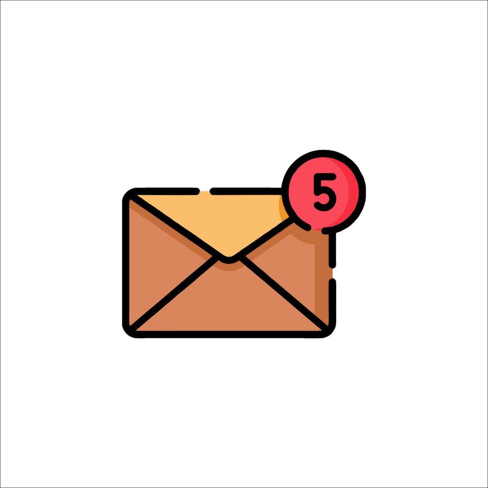 An email envelope icon with a red dot vector