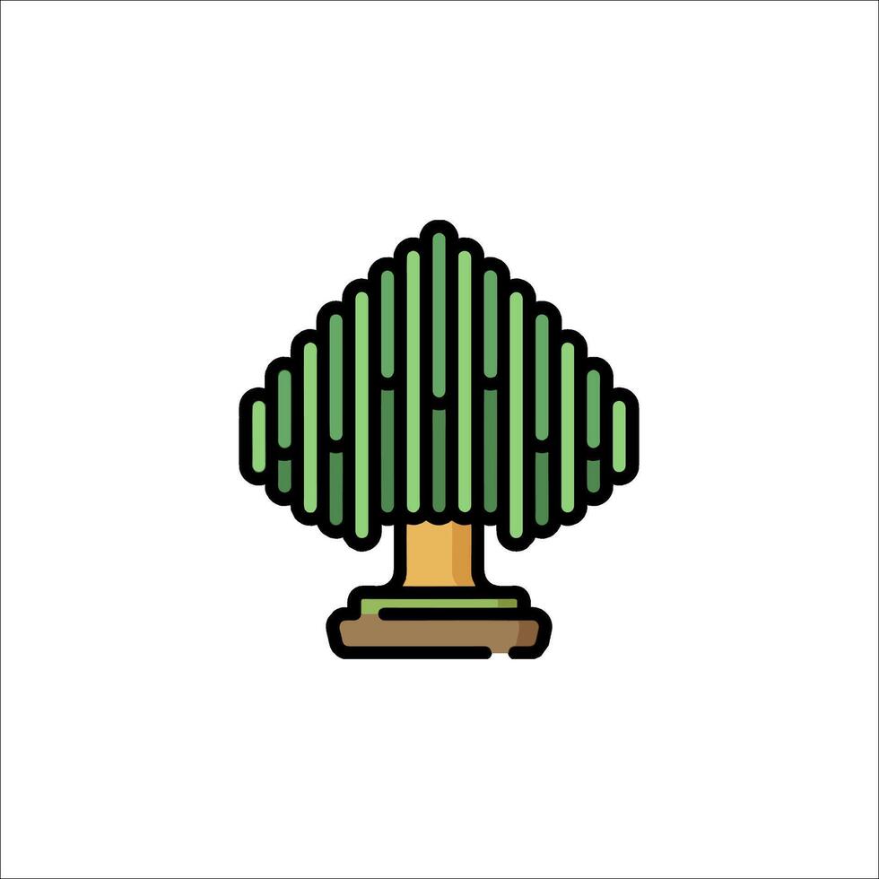 A pixel art tree icon on a white background vector