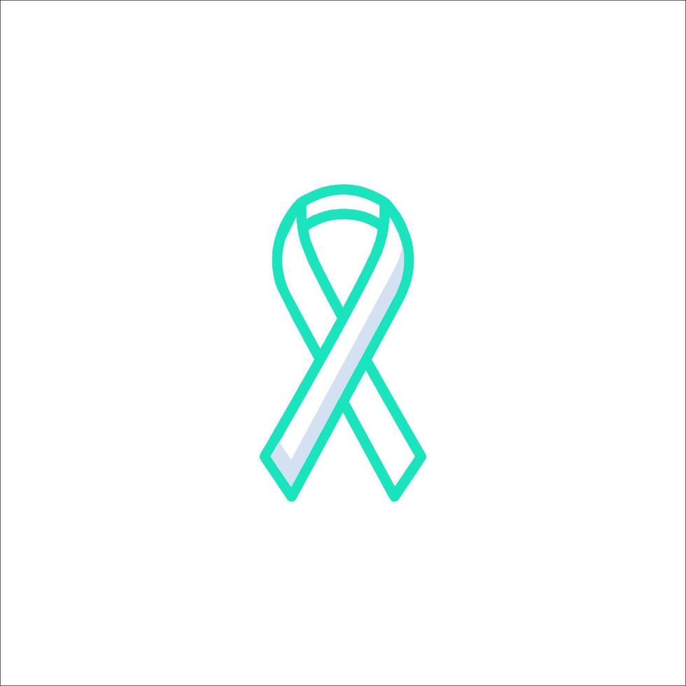 A green awareness ribbon on a white background vector
