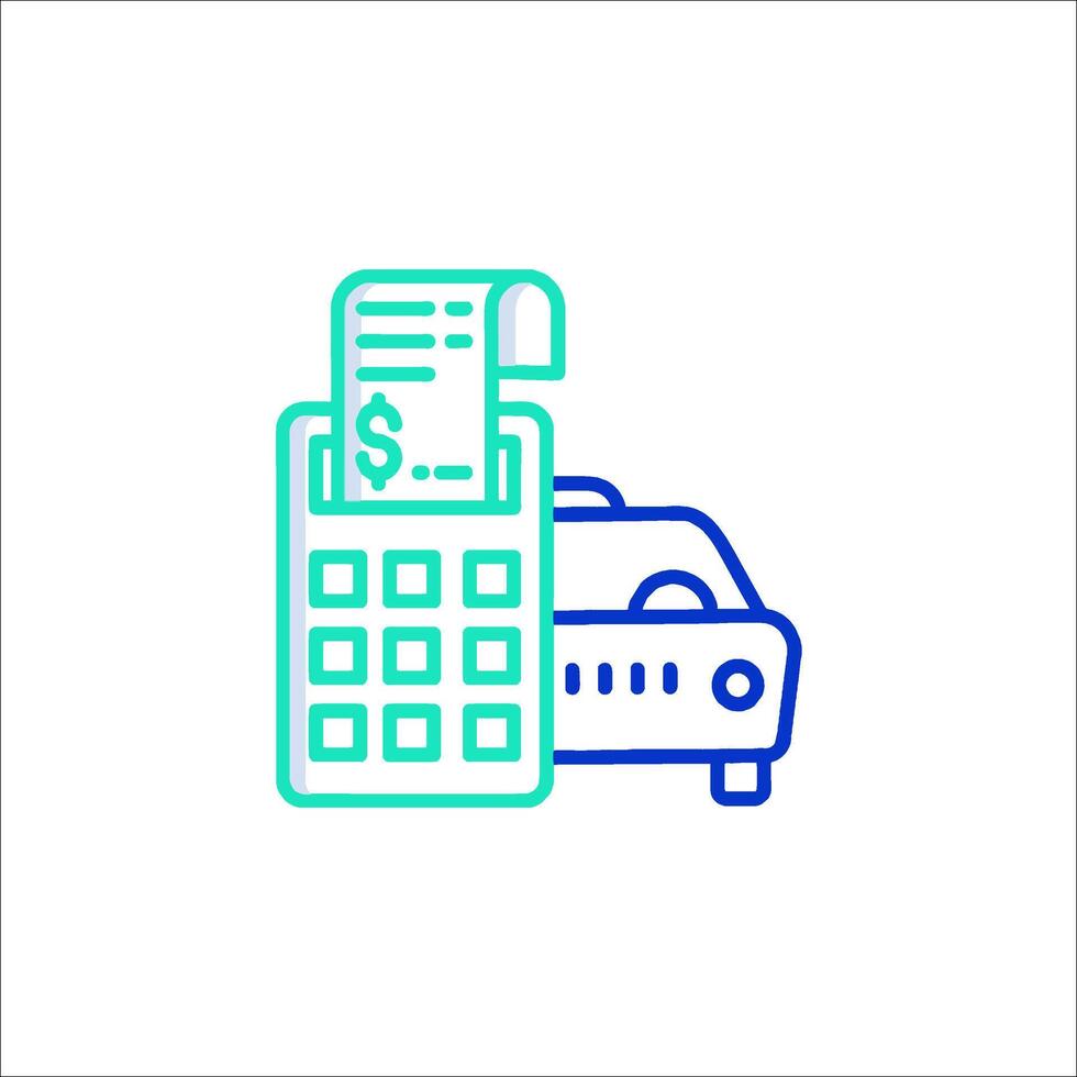 Taxi icon, line illustration vector