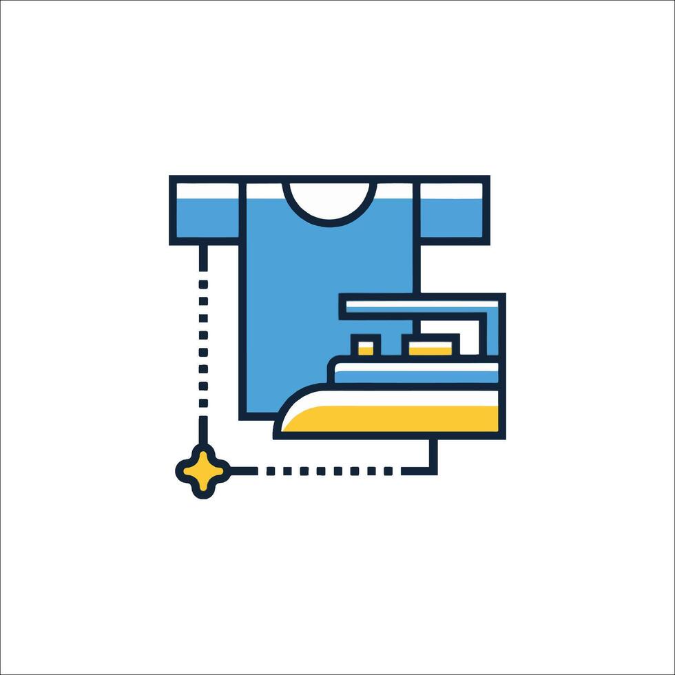 A shirt and a machine icon vector