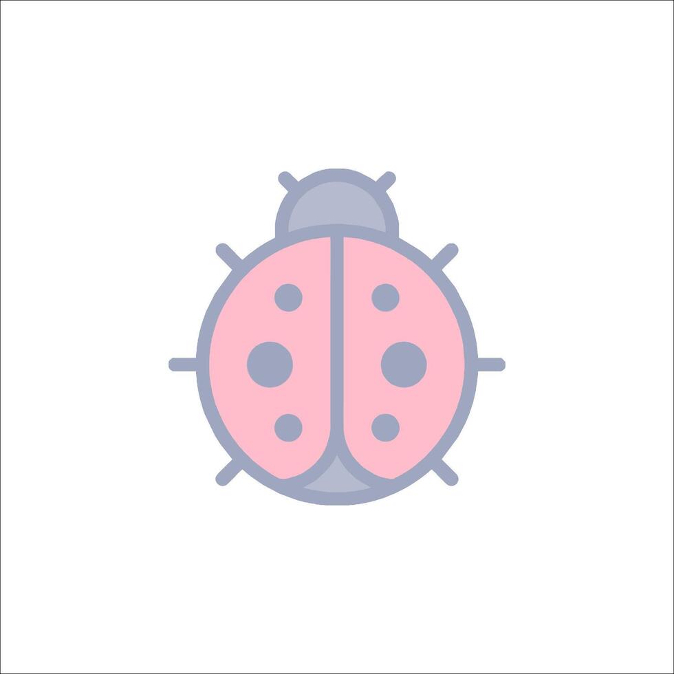 A ladybug icon in a flat style vector