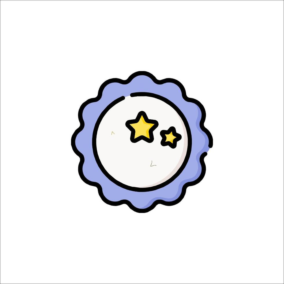 A moon with stars on it in a white background vector