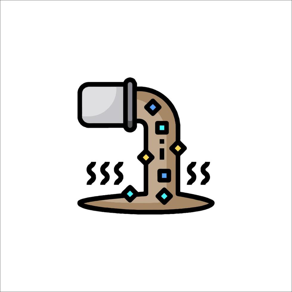 A cartoon illustration of a pipe with money coming out of it vector