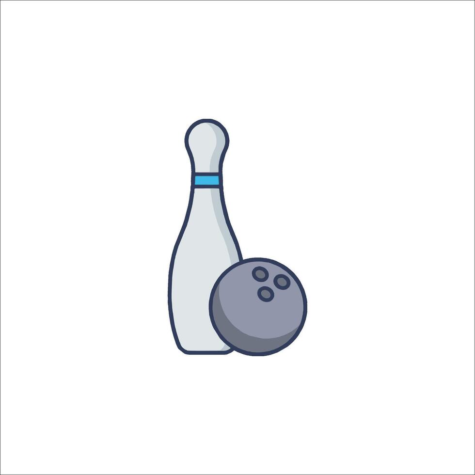Bowling ball and pins icon vector