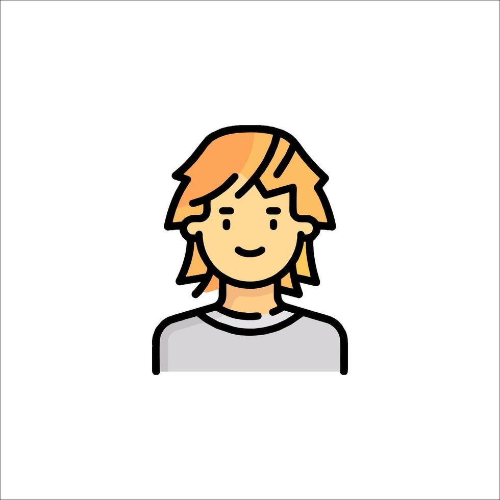 A man with long hair and a beard icon vector