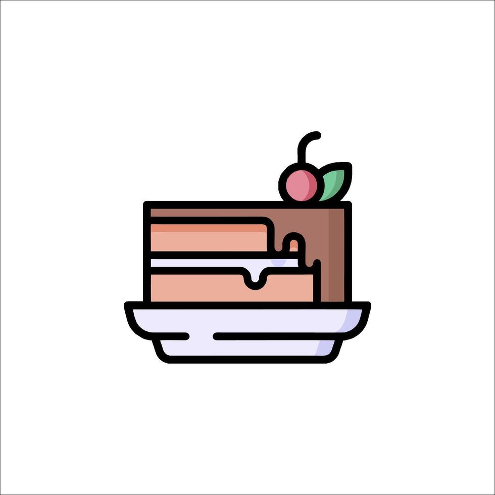 A piece of cake with a cherry on top vector